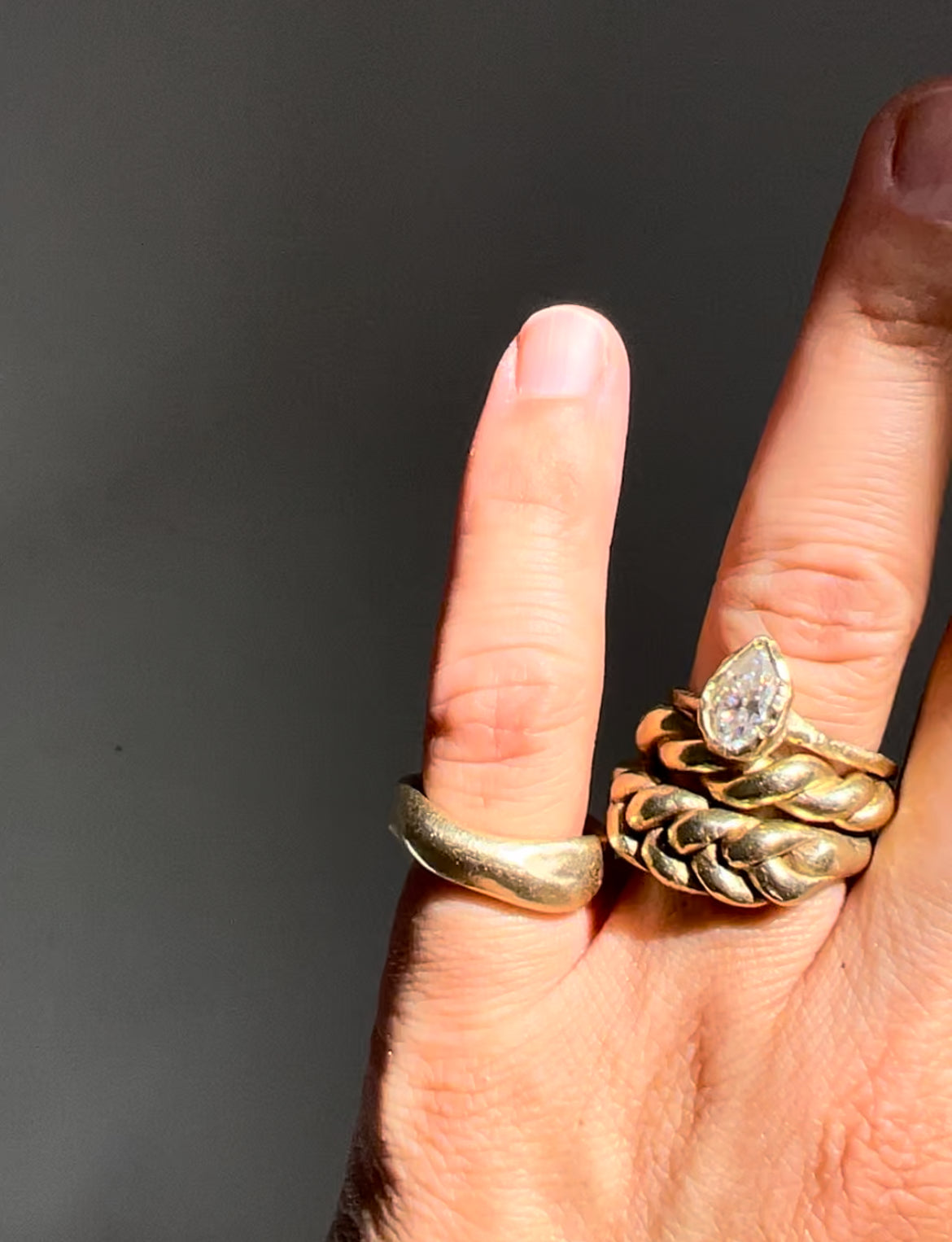 Pear Moissanite Ring | Solid 14K Gold