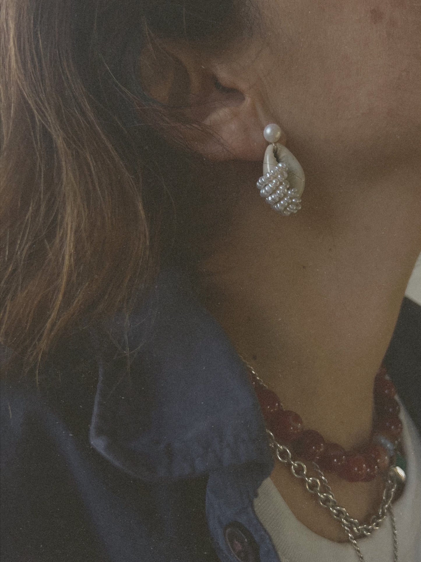 Pearls Cowrie Shell Earrings