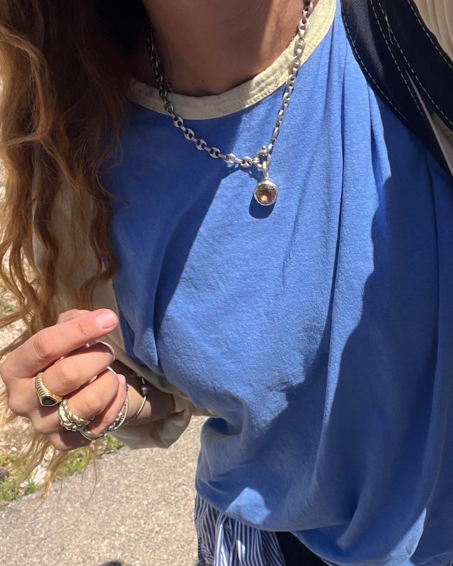 Citrine bezel set - pendant