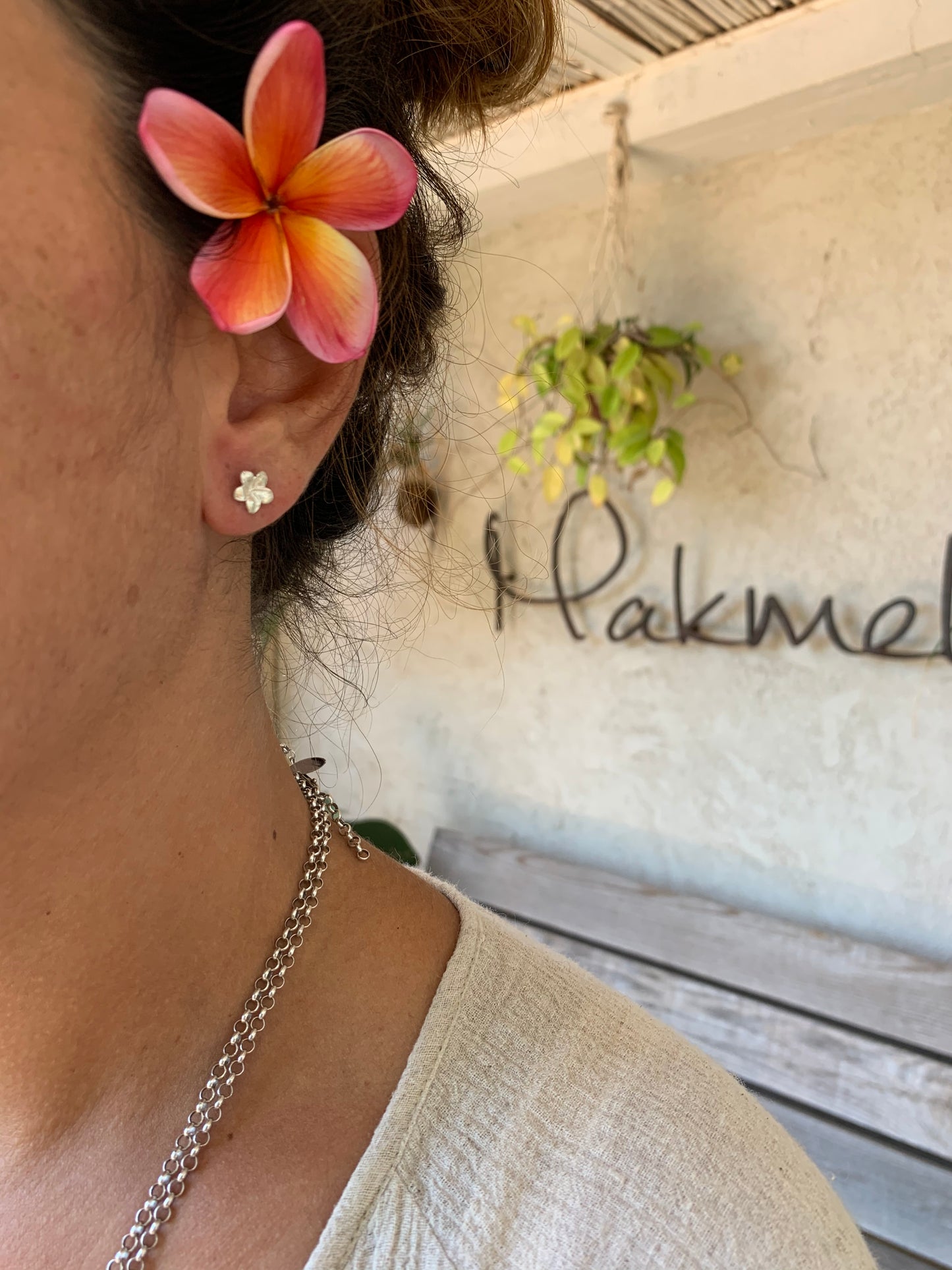 Plumeria Flower Earring