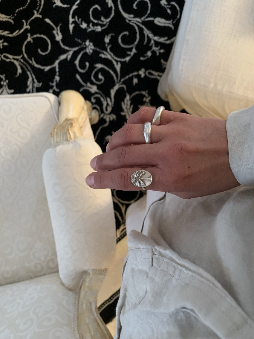 Palm coin ring