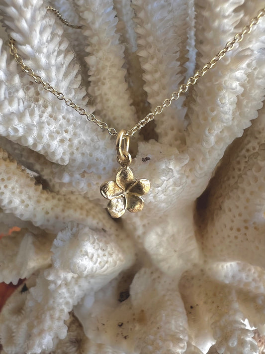 Plumeria  necklace gold