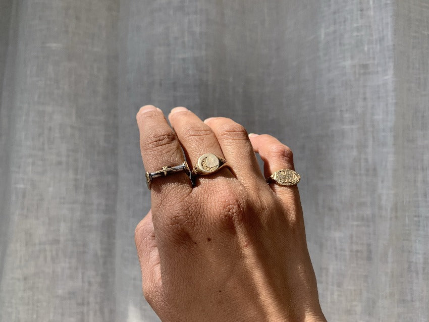 Ancient Script Ring- Gold