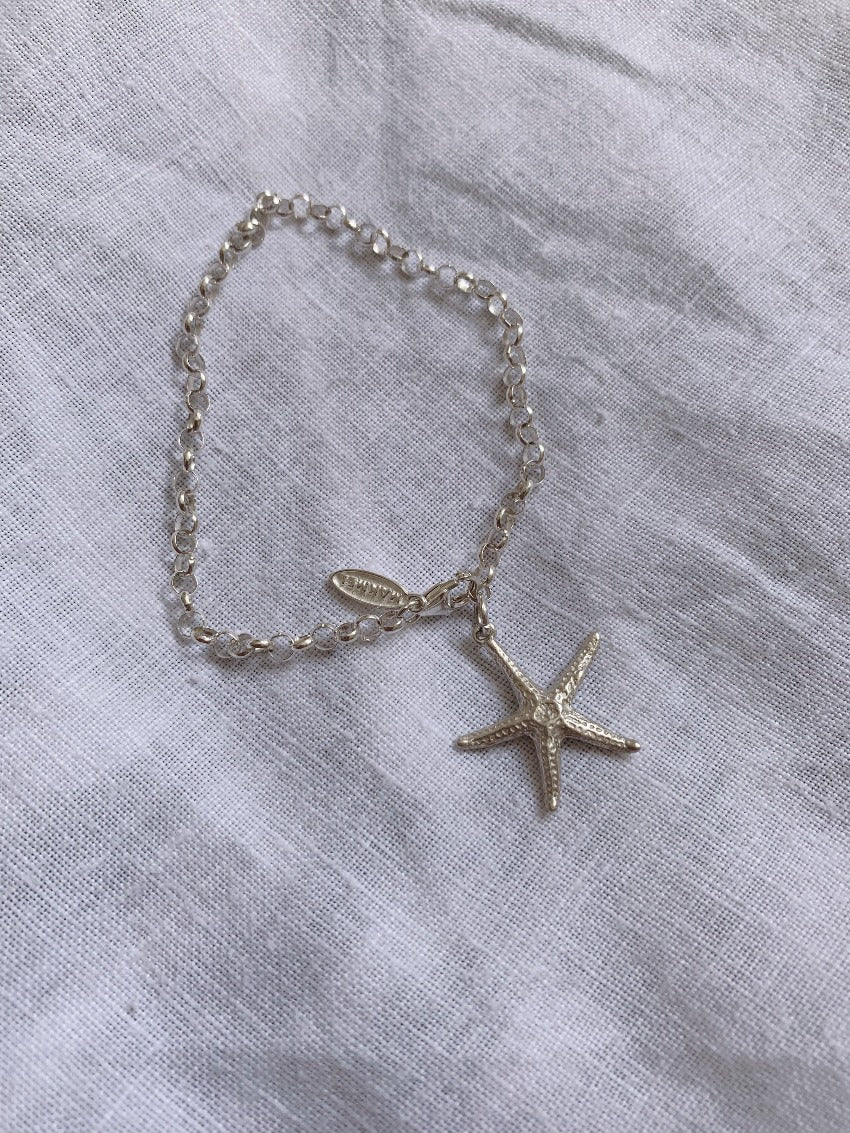 starfish seashell silver bracelet Makmel