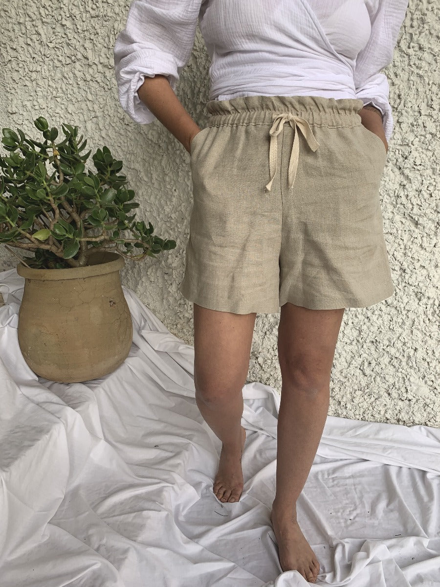 Linen Shorts - Oatmeal