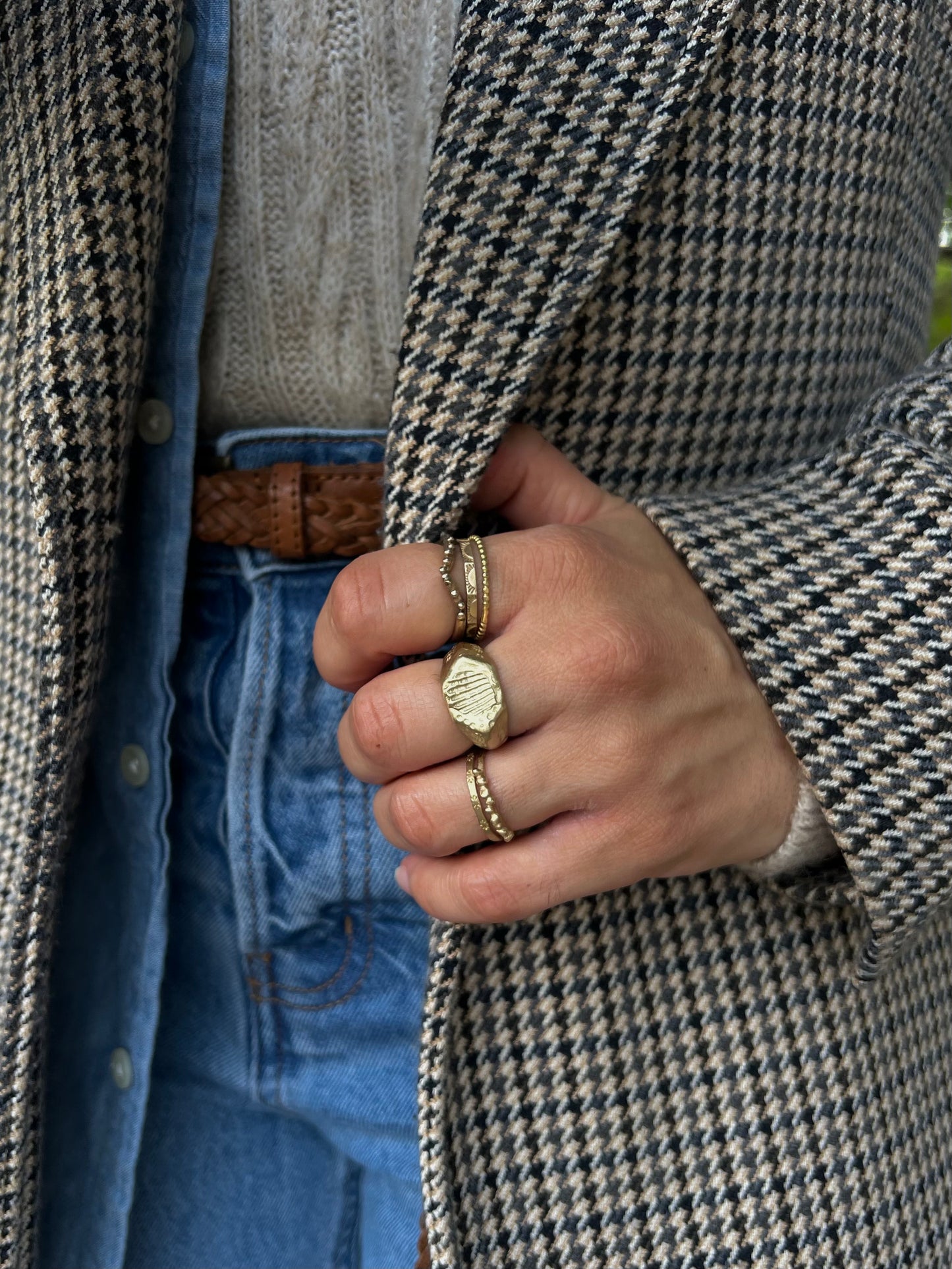 Pattern shell Ring -Gold