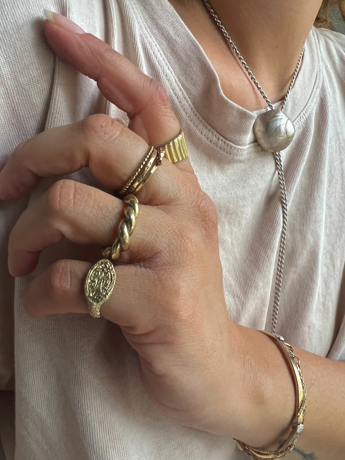 Ancient Script Ring- Gold