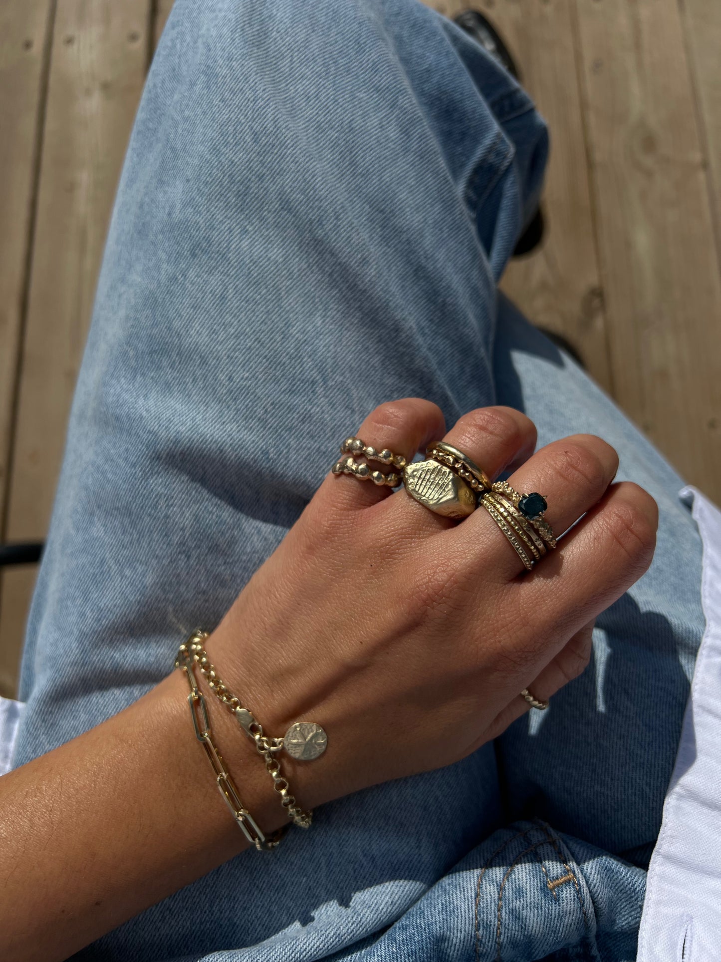 Pattern shell Ring -Gold