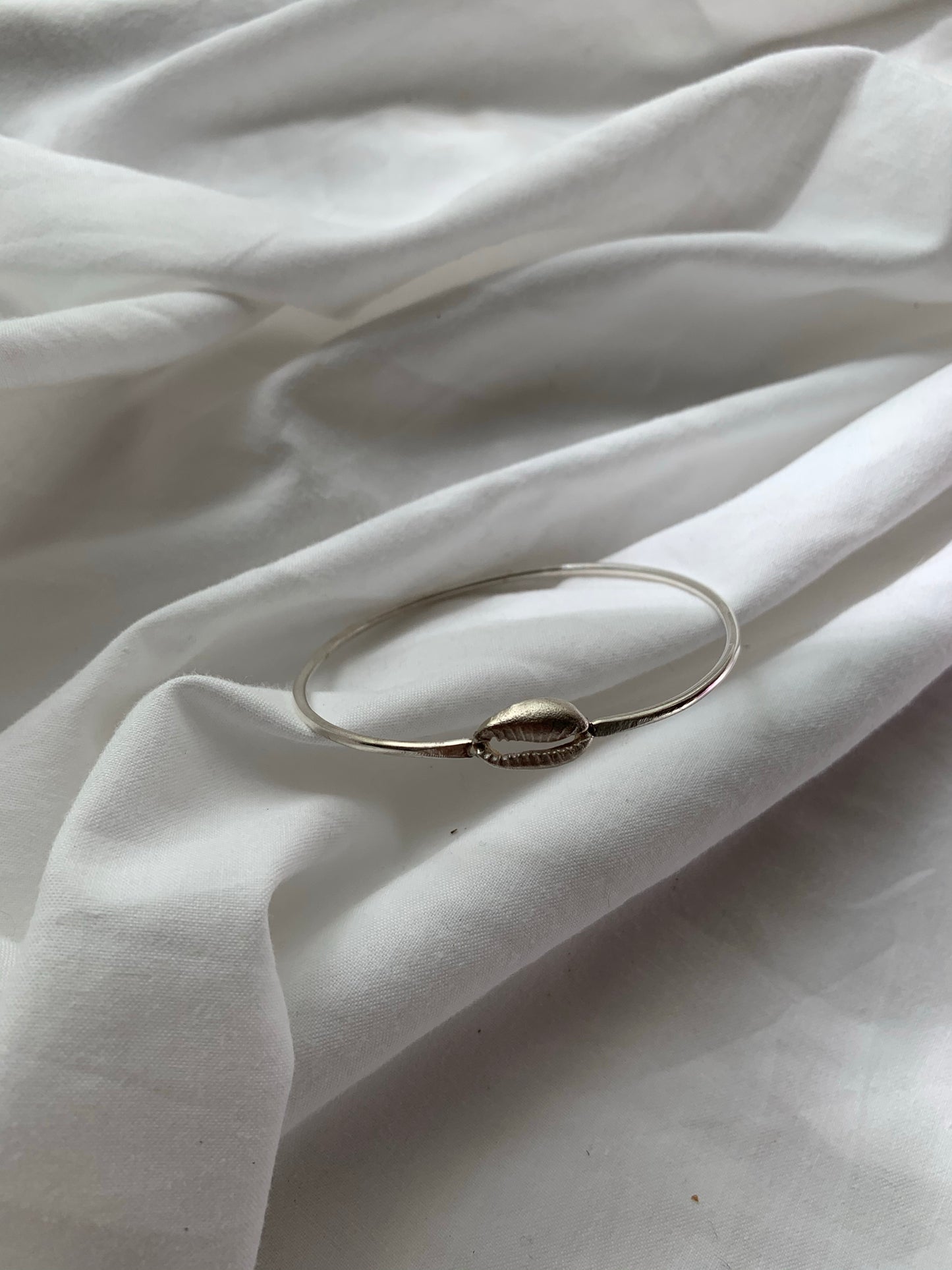 Cowrie Silver Bangle
