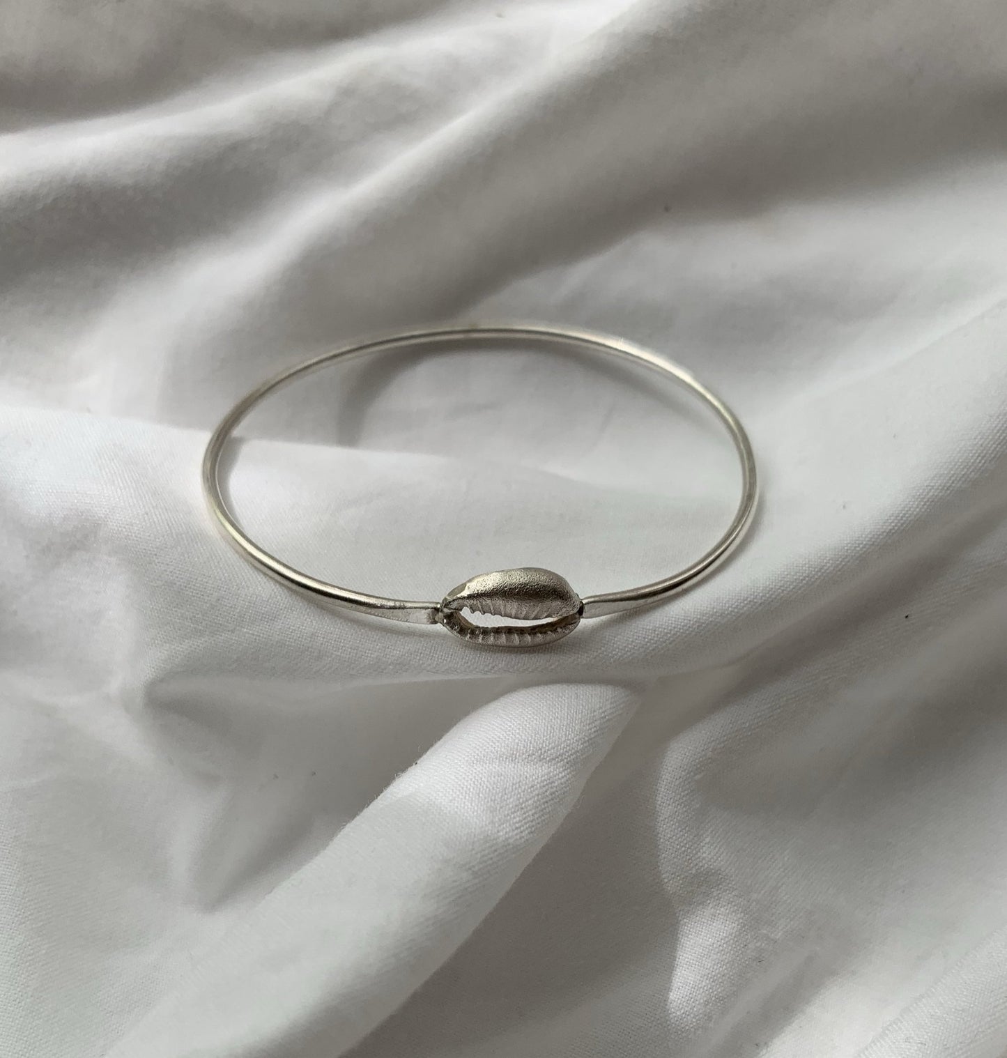 Cowrie Silver Bangle