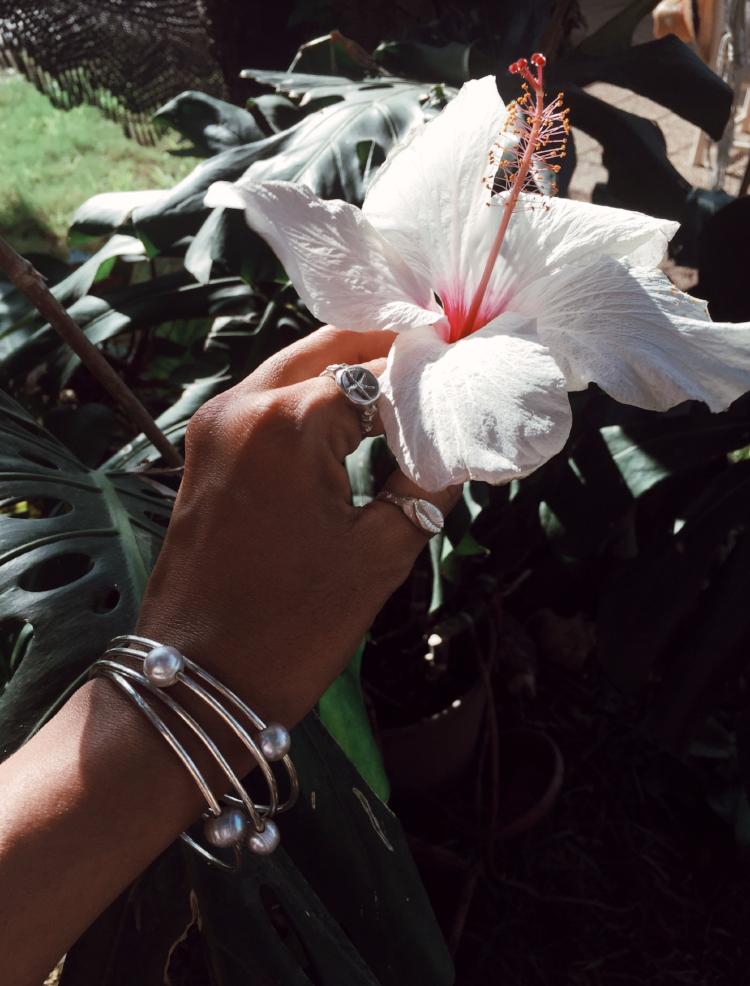 Raw cowrie seashell ring