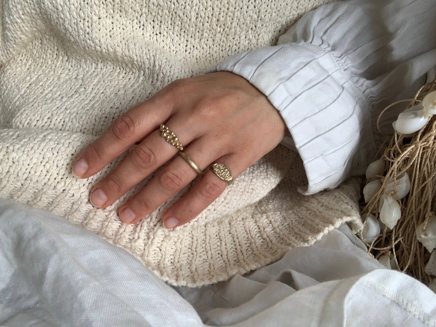 Ancient Script Ring- Gold