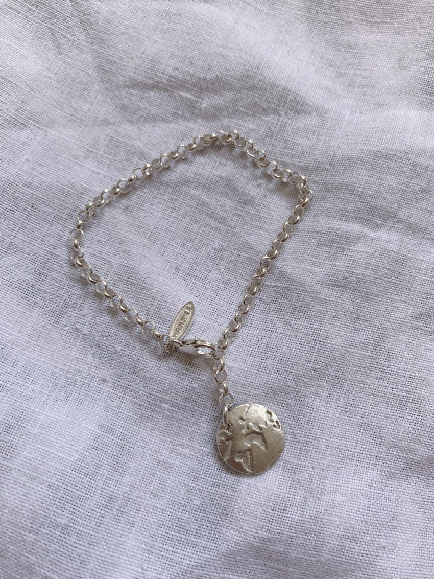 earth coin silver bracelet