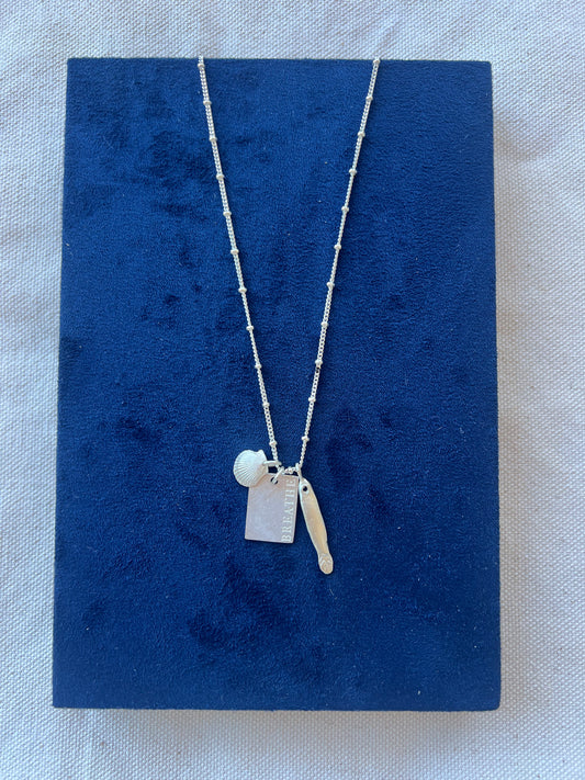 Breathe Fish & Shell Necklace | Sterling Silver Charm Necklace