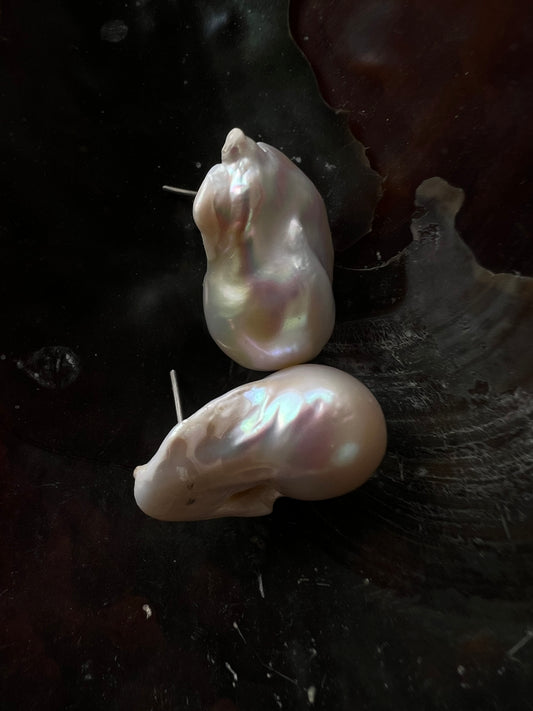 Baroque Pearl Stud Earrings