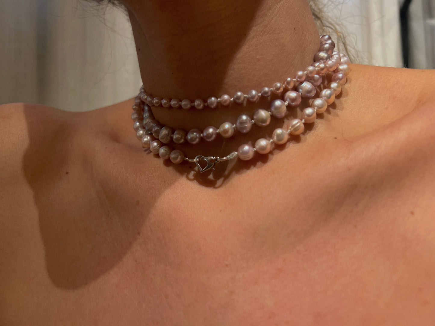 Pink Pearl Necklace | Layered Freshwater Pearls