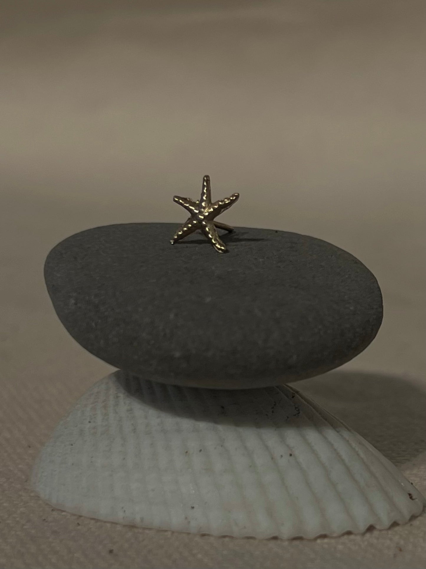 Starfish earring medium - gold