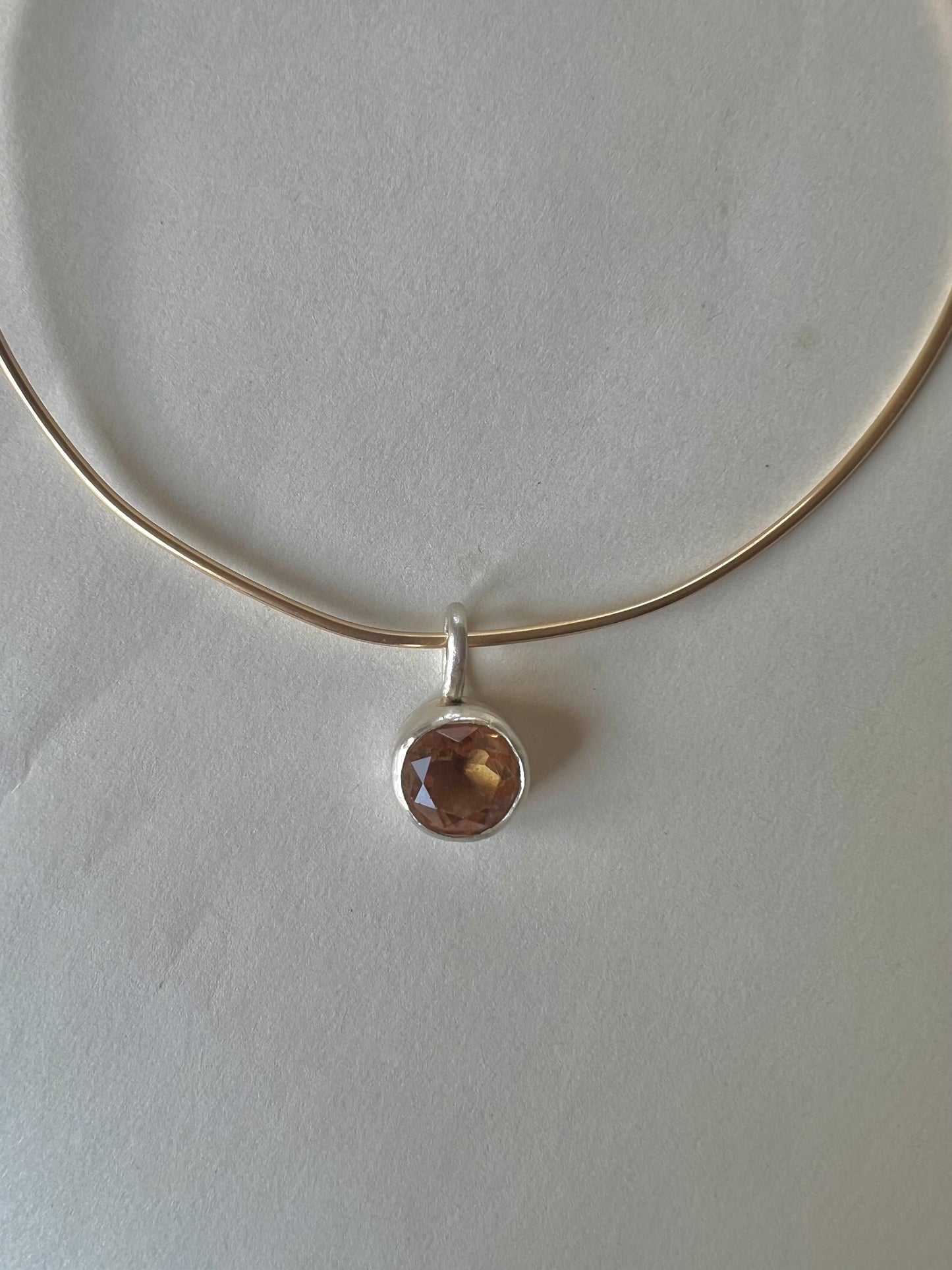 Citrine bezel set - pendant