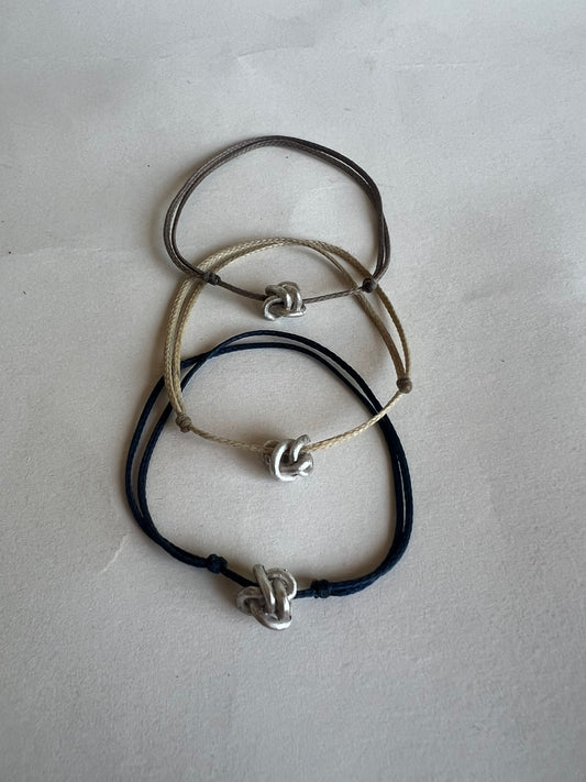 Knot Sterling Silver Cord Bracelet