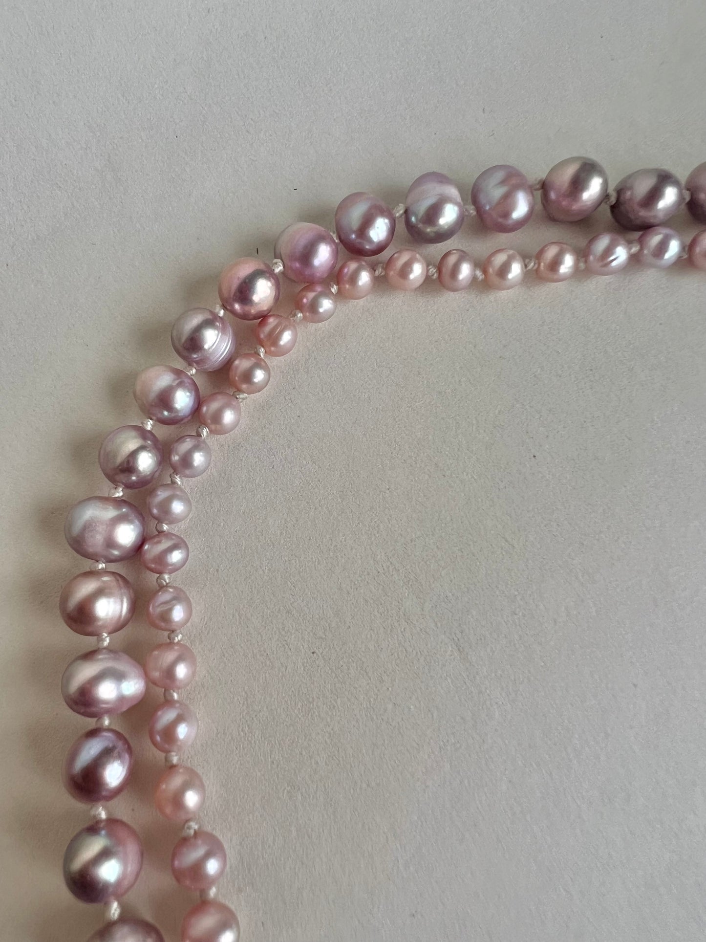 Pink Pearl Necklace | Layered Freshwater Pearls