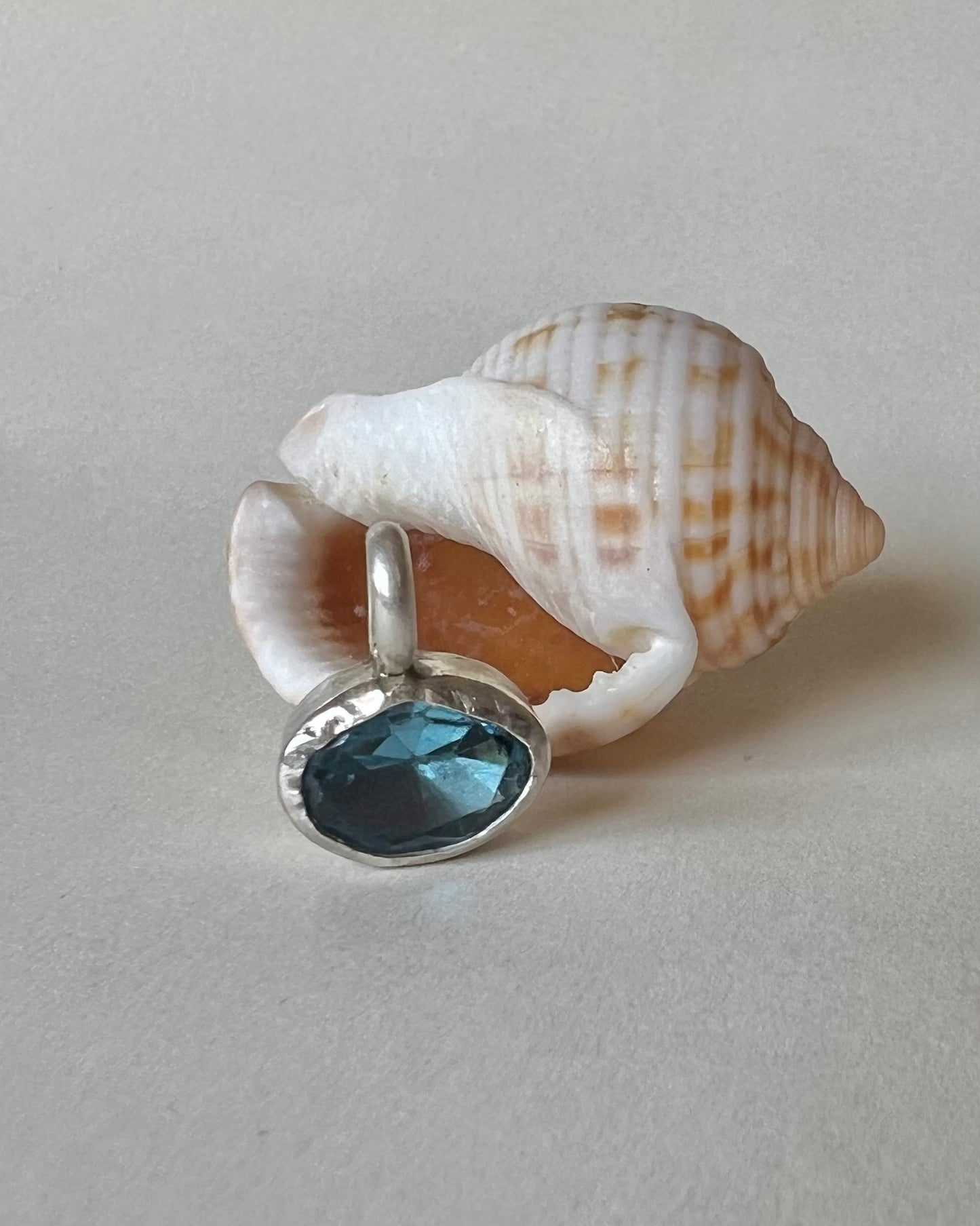 Blue Topaz bezel set - pendant
