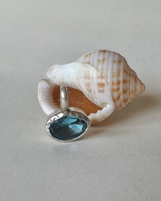 Blue Topaz bezel set - pendant