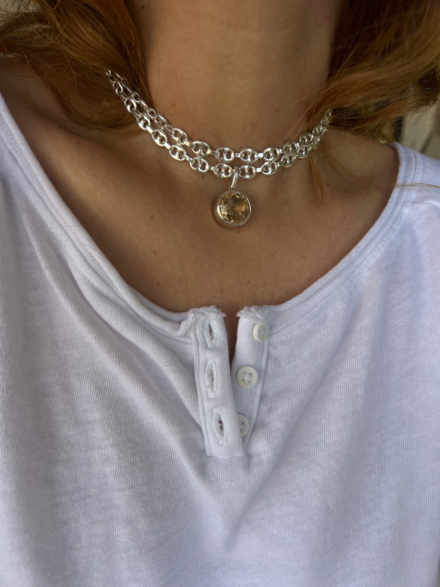 Citrine bezel set - pendant