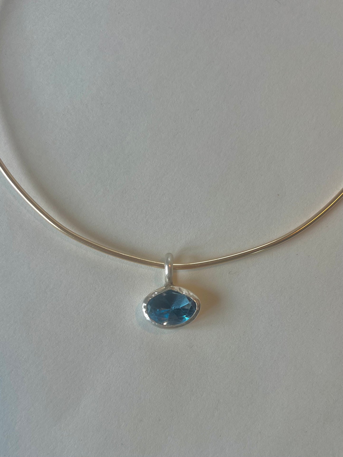 Blue Topaz bezel set - pendant