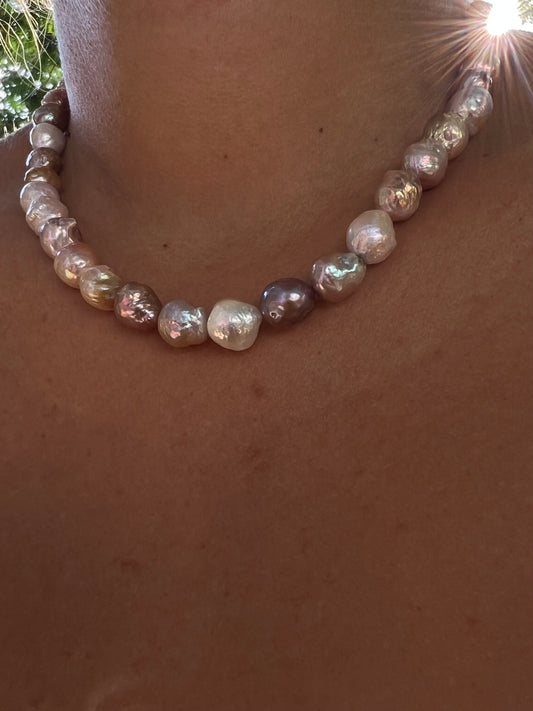 Baroque Gold & Pink Freshwater Pearl