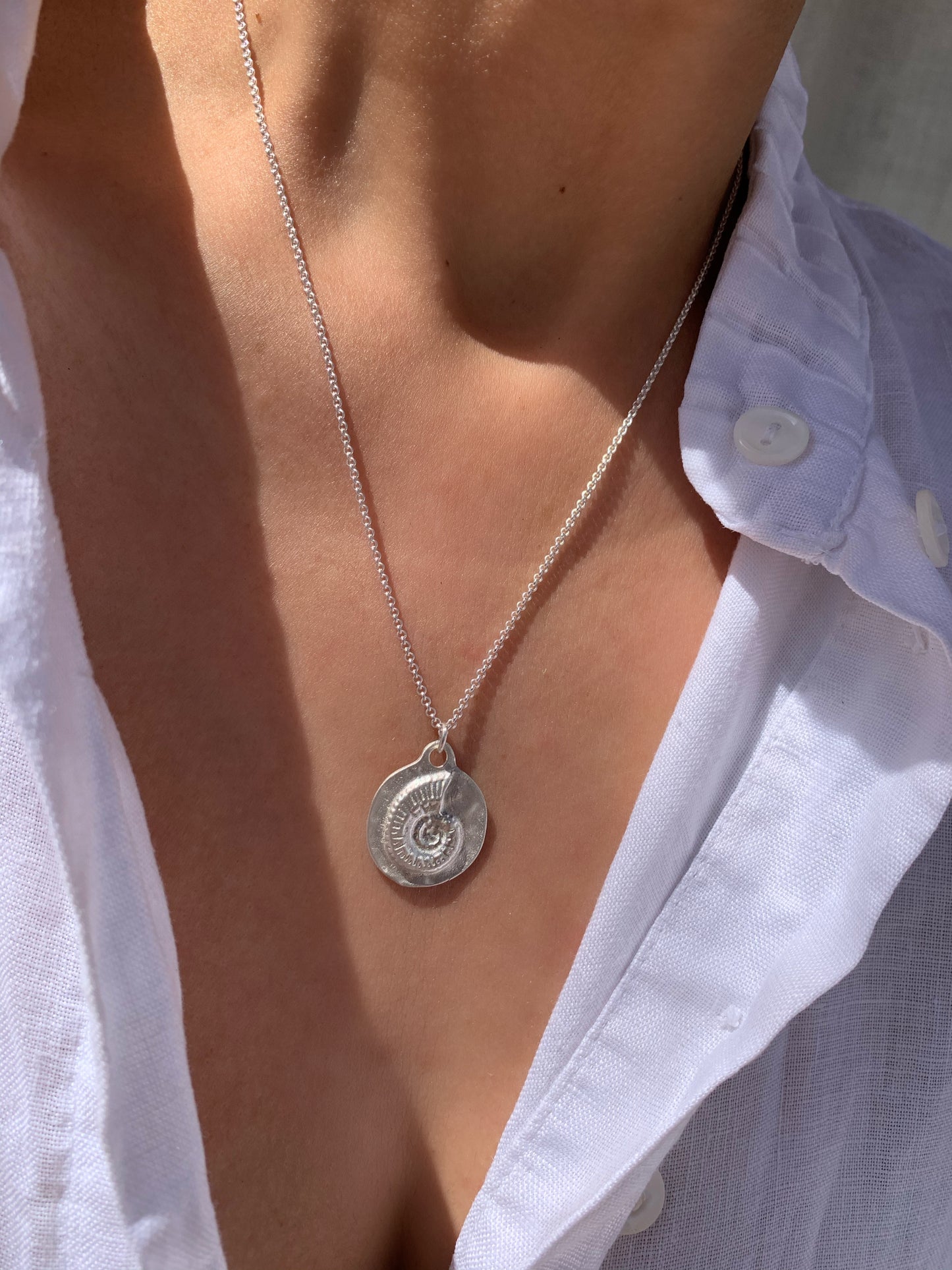 seashell pendant silver jewelry makmel
