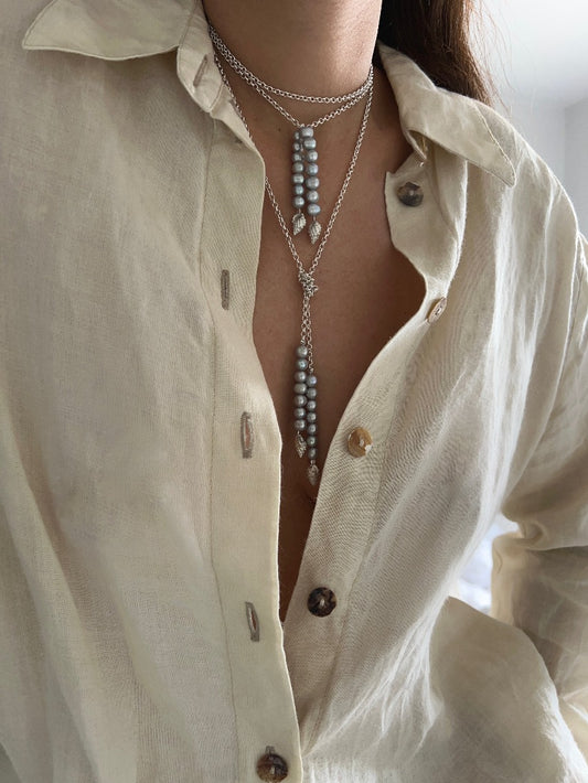 Tie Pearls Necklace