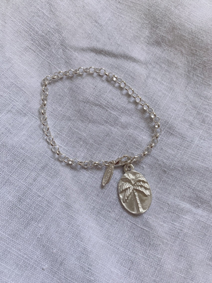 palm coin silver bracelet 