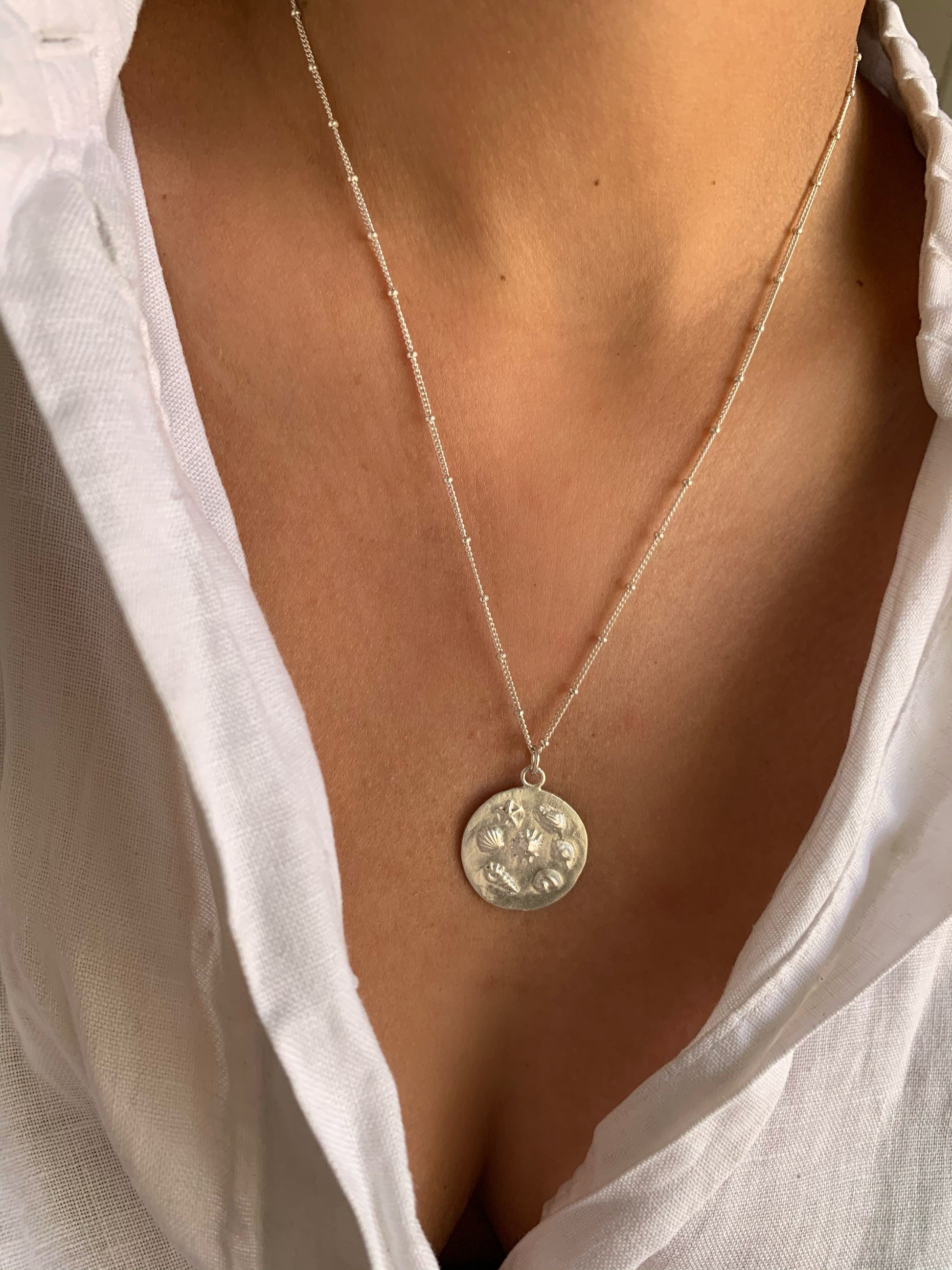 beach seashell coin jewelry 