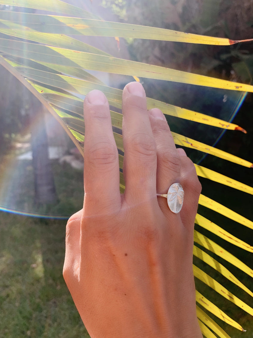 Palm coin ring
